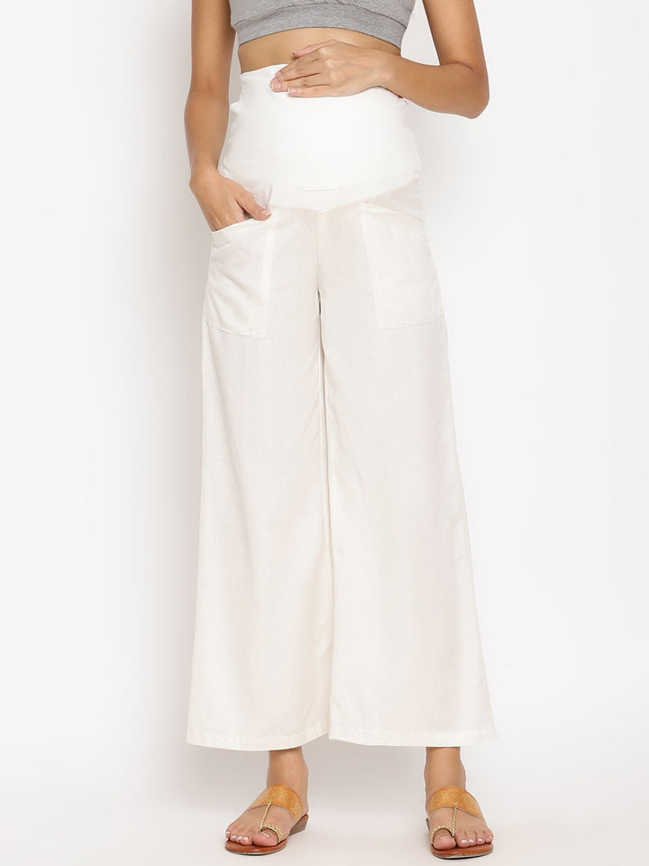 White Maternity Palazzo Pants