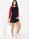 Maternity Double Layered Shorts- Navy Blue