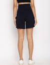 Maternity Double Layered Shorts- Navy Blue