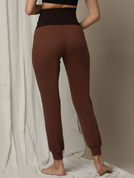 Maternity Matching Lounge Set- Hoodie with Jogger- Brown