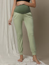 Ribbed Maternity Pull-On Jogger Pants- Green
