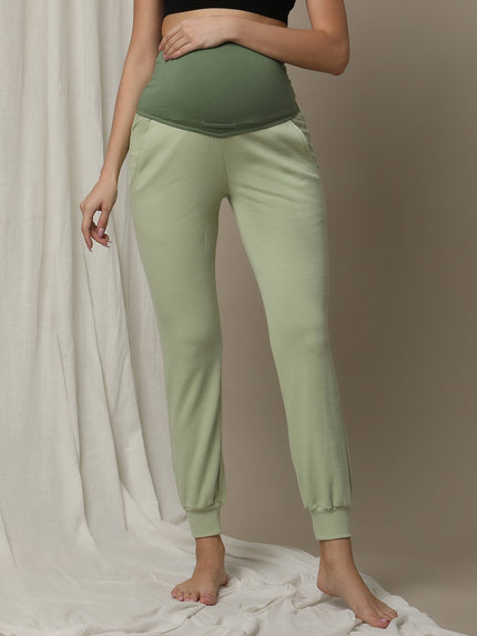 Maternity Matching Lounge Set- Hoodie with Jogger- Green