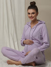 Ribbed Maternity Pull-On Jogger Pants- Purple