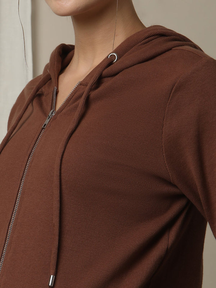 Maternity Matching Lounge Set- Hoodie with Jogger- Brown