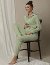 Maternity Matching Lounge Set- Hoodie with Jogger- Green