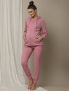 Maternity Matching Lounge Set- Hoodie with Jogger- Pink