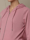 Maternity Matching Lounge Set- Hoodie with Jogger- Pink