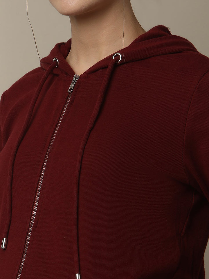 Maternity Matching Lounge Set- Hoodie with Wide-leg Pants- Burgundy