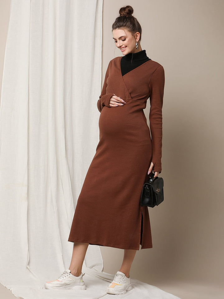 High-neck Maternity Dress