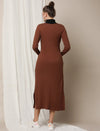 Full Sleeve Maternity Rib-Knit Dress