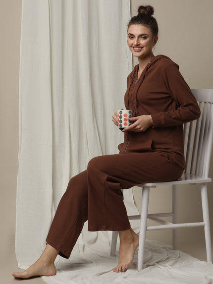 Maternity High-Waist Lounge Sleep Pants- Brown