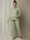 Maternity High-Waist Lounge Sleep Pants- Green