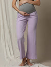Maternity High-Waist Lounge Sleep Pants- Purple