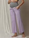 Maternity High-Waist Lounge Sleep Pants- Purple