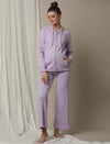 Maternity High-Waist Lounge Sleep Pants- Purple