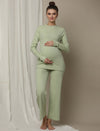 Maternity Matching Lounge PJ Set- Green