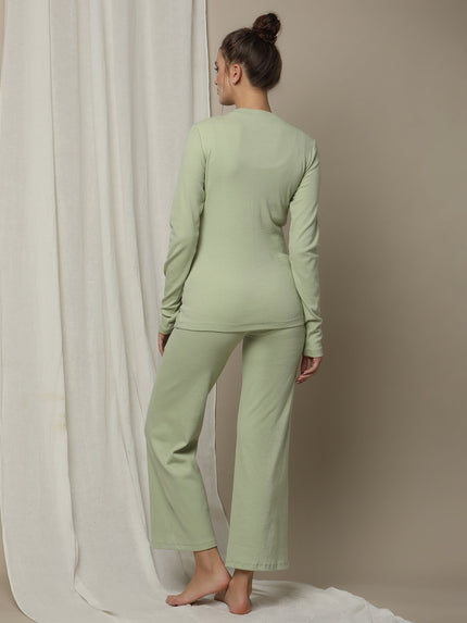 Maternity Matching Lounge PJ Set- Green