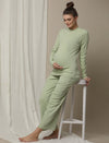 Maternity Matching Lounge PJ Set- Green