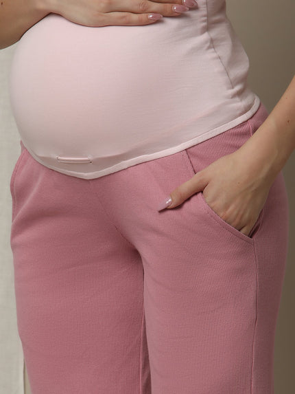Maternity Matching Lounge PJ Set- Pink