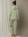 Maternity Matching Lounge Set- Hoodie with Wide-leg Pants- Green
