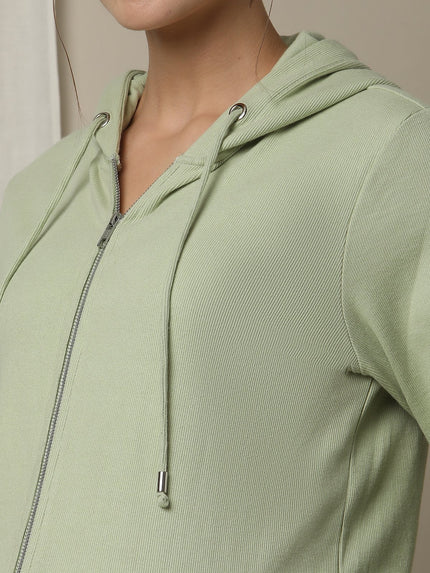Maternity Matching Lounge Set- Hoodie with Wide-leg Pants- Green