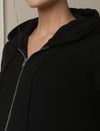 Maternity & Nursing Hooded Jacket with Zipper- Black