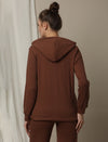 Maternity & Nursing Hooded Jacket with Zipper- Brown