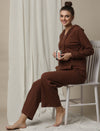 Maternity & Nursing Hooded Jacket with Zipper- Brown