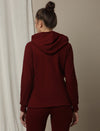 Maternity & Nursing Hooded Jacket with Zipper- Burgundy