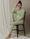 Maternity & Nursing Hooded Jacket with Zipper- Green