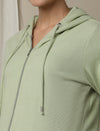 Maternity & Nursing Hooded Jacket with Zipper- Green