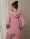 Maternity & Nursing Hooded Jacket with Zipper- Pink