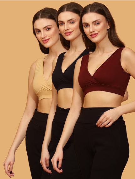 Full-coverage Wireless Maternity & Feeding Bra (pack of 3)- BNW