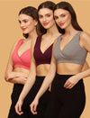 Full-coverage Wireless Maternity & Feeding Bra (pack of 3)- PPG