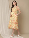 Yellow Chiffon Maternity Dress