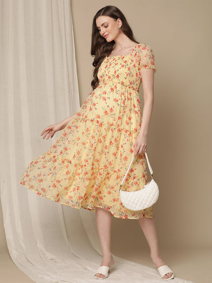 Buy Yellow Chiffon Maternity Dress Buy Yellow Chiffon Maternity Dress